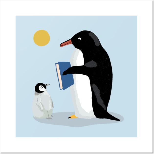 Penguins Reading Wall Art by Das Brooklyn